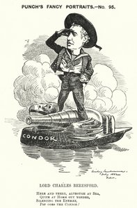 Yumruk karikatür: Lord Charles Beresford, İngiliz-İrlandalı amiral ve Muhafazakar politikacı (gravür) by Edward Linley (after) Sambourne