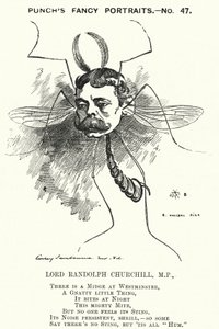 Yumruk karikatürü: Lord Randolph Churchill, İngiliz Muhafazakar politikacı (gravür) by Edward Linley (after) Sambourne