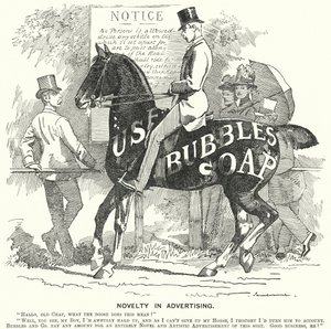 Punch karikatür: Reklamda Yenilik (gravür) by Edward Linley (after) Sambourne
