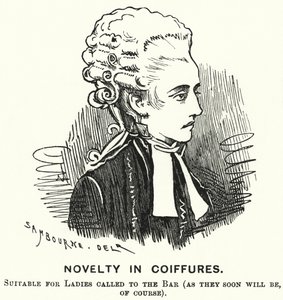 Punch karikatür: Kuaförlerde Yenilik (gravür) by Edward Linley (after) Sambourne