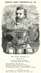 Punch karikatür: Peter Graham, İskoç sanatçı (gravür) by Edward Linley (after) Sambourne
