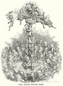 Yumruk karikatürü: Kraliyet Akademisi Maypole Dance (gravür) by Edward Linley (after) Sambourne