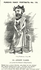 Yumruk karikatürü: Sir Andrew Clarke, İngiliz doktor, William Ewart Gladstone
