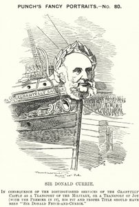 Yumruk karikatür: Sir Donald Currie, İskoç armatör, politikacı ve hayırsever (gravür) by Edward Linley (after) Sambourne