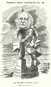 Punch karikatürü: Sir Erasmus Wilson, İngiliz cerrah ve dermatolog (gravür)