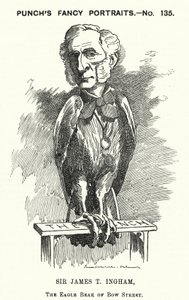 Yumruk karikatür: Sir James Taylor Ingham, İngiliz avukat ve polis hakimi (gravür) by Edward Linley (after) Sambourne