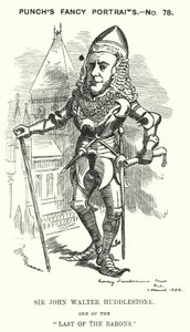 Yumruk karikatürü: Sir John Walter Huddleston, İngiliz avukat ve yargıç (gravür) by Edward Linley (after) Sambourne