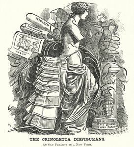 Yumruk karikatürü: Crinoletta Disfigurans (gravür) by Edward Linley (after) Sambourne