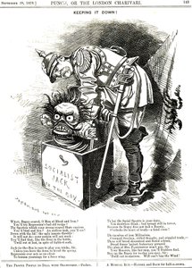 Aşağı tutmak. Otto von Bismarck (1815-1898) Almanya Şansölyesi, Sosyalizm Jack
