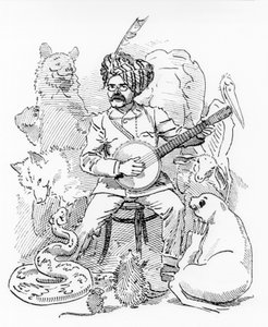 Punch, Rudyard Kipling'den Sambourne karikatürü için illüstrasyon (çizim) by Edward Linley Sambourne