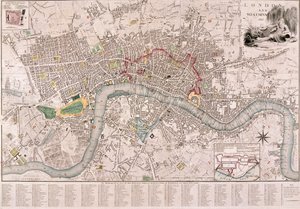 Londra Haritası, 1797 by Edward Mogg