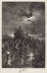 İsimsiz (Bir Dory Başlatma/Kurtarmaya/Gemi Batığına) by Edward Moran