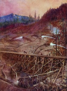 Hidrolik savak (renkli lito) ile bir demiryolu üzerinde bir sehpanın doldurulması by Edward Parick Kinsella