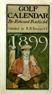 Golfçü sopalarla oturmuş, sulu boyalarla çizim yapıyor. (1899?) Edward Penfield tarafından 1866-1925, Amerikalı sanatçı. by Edward Penfield