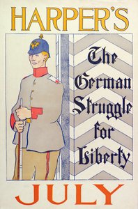 Poster reklam Harpers New Monthly Magazine, Temmuz 1895 (renkli litografi)