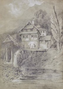 Su değirmeni ile manzara by Edward Pretty