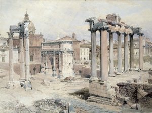 Forum, Roma (kağıt üzerine kalem ve sulu boya)