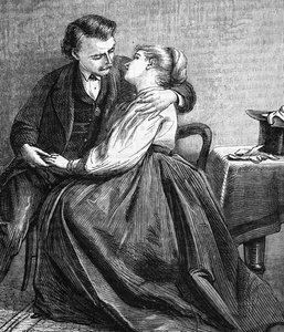 Evlilik teklifinin kabulü by Edward Robert Hughes