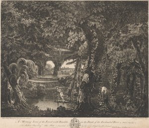 Büyülü Nehrin Kıyısında Rinaldo ile Ormanın Sabah Sahnesi by Edward Rooker