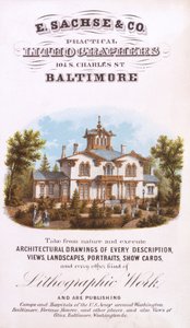 E. Sachse und Co., Practical Lithographers, 104 S. Charles St., Baltimore, (litografi [ticari kart]) by Edward Sachse