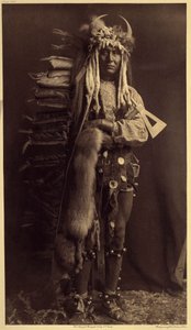 Demir Brest, Piegan. Uzun yıllardır ortadan kaybolan eski bir topluluk olan Bulls'un bir üyesinin kostümü Edward S. Curtis (1868-1952) tarafından Kuzey Amerika Kızılderilileri hakkında yayınlanan ansiklopedinin 6. cildinden, Theodore Roosev'in önsö