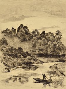 Güvercin: Tutbury Kalesi, 1880 dolayları (gravür)