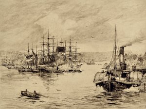 Tyne: Kalkanlarda, c.1880 (gravür)