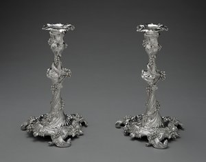 Bir çift şamdan, c.1755-56 (gümüş) by Edward Wakelin
