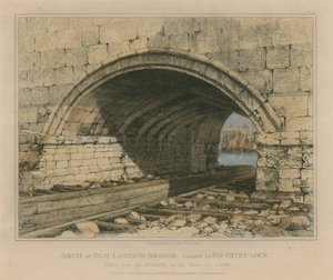 Uzun Giriş Kilidi denilen eski Londra Köprüsü Kemeri by Edward William Cooke