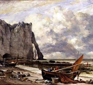 Etretat, Kemerli Plaj by Edward William Cooke