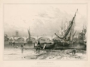 31 Temmuz 1832 çizilmiş Billingsgate (düşük su) dan New London Bridge, by Edward William Cooke