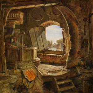 Rembrandt'ın Babasının Değirmeni, 1843 by Edward William Cooke