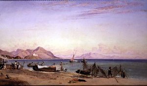 Salerno, Kurutma Ağları by Edward William Cooke