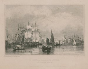 Limehouse yakınlarındaki Thames: Alt Havuz by Edward William Cooke