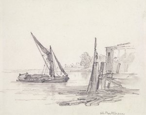 Battersea'daki Thames Nehri üzerinde görüntüle by Edward William Cooke
