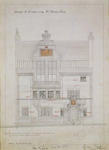 F. Miles Esq, Tite Street, Chelsea, 1878-79 (kağıt üzerinde wc ve kurşun kalem) için House ve Studio için çalışma çizimi (ayrıca bkz. 176481, 176483-485)