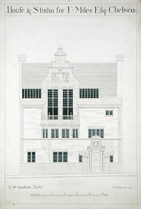 F. Miles Esq, Chelsea için Ev ve Stüdyo, C.P. Edwards (ayrıca bkz. 176482-485) by Edward William after Godwin