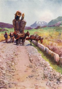 Korsika: Kereste çeken katırlar (renkli taş) by Edwin Arthur Norbury