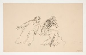 Angelo ve Isabella (.1104 için çalışma) - II. Perde, IV. Sahne, Ölçü Ölçüsü by Edwin Austin Abbey