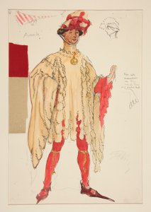 Aumerle, Henry Irving için kostüm çizimi by Edwin Austin Abbey