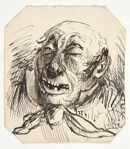 Saçsız bir adamın karikatürü by Edwin Austin Abbey