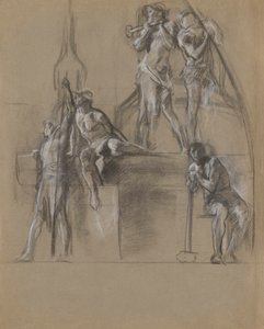 Madencilerin figürleri için kompozisyon çalışması by Edwin Austin Abbey
