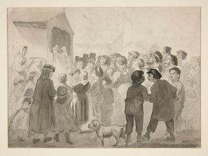 kalabalık sahne by Edwin Austin Abbey