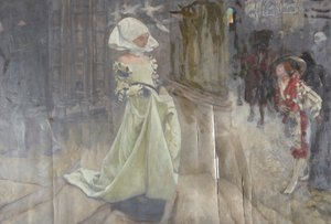 Şekil Çalışması, muhtemelen Margaret ve Faust için by Edwin Austin Abbey
