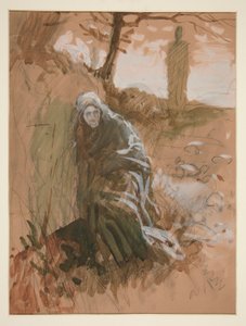 Ormanda şekil - tanımlanamayan resim by Edwin Austin Abbey