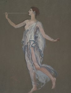 Şöhret(?) figürü için figür çalışması by Edwin Austin Abbey