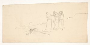 Figürler, tanımlanamayan bir Shakespeare oyunu için eskiz by Edwin Austin Abbey