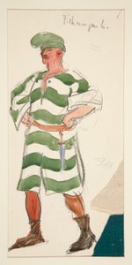 Balık satıcısı, Henry Irving için kostüm çizimi by Edwin Austin Abbey