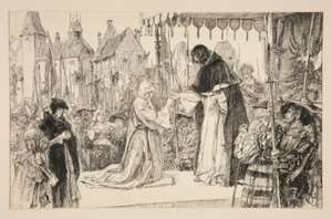 Isabella ve Dük - Perde V, Sahne I, Ölçü Ölçüsü by Edwin Austin Abbey