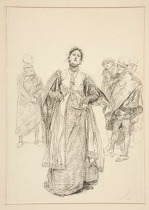 Katharina, I. Perde, Sahne i, Hırçın Ehlileştirilmesi için çizim by Edwin Austin Abbey
